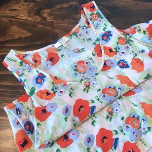 Joie Rain B Floral Poppy Silk Tank Top Size Small